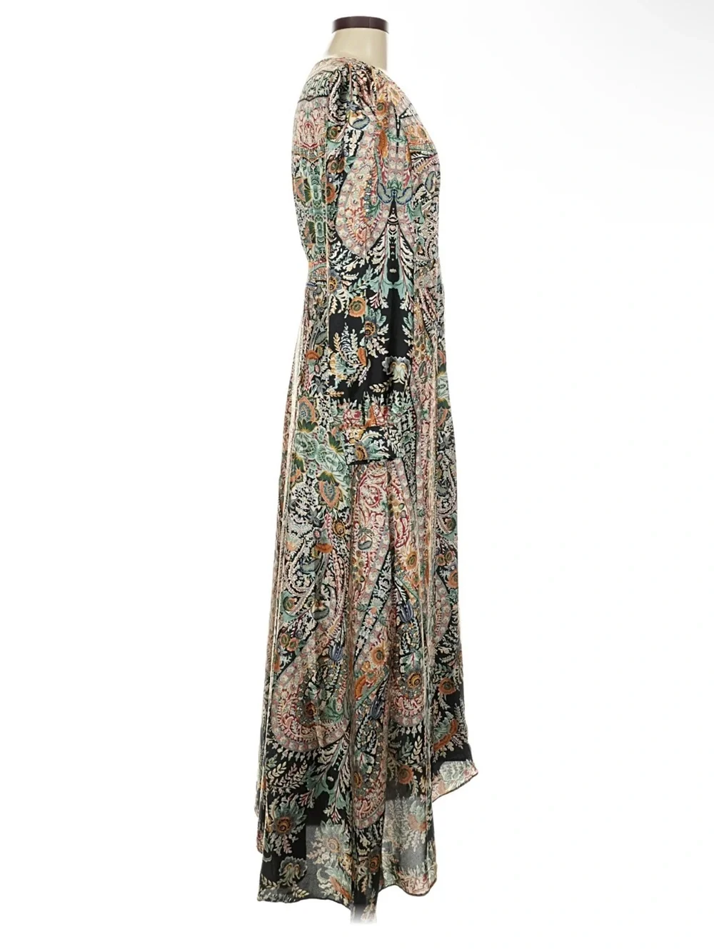 NWT Molly Bracken Paisley Wrap Maxi Dress in Black and Multicolor - Picture 5 of 6
